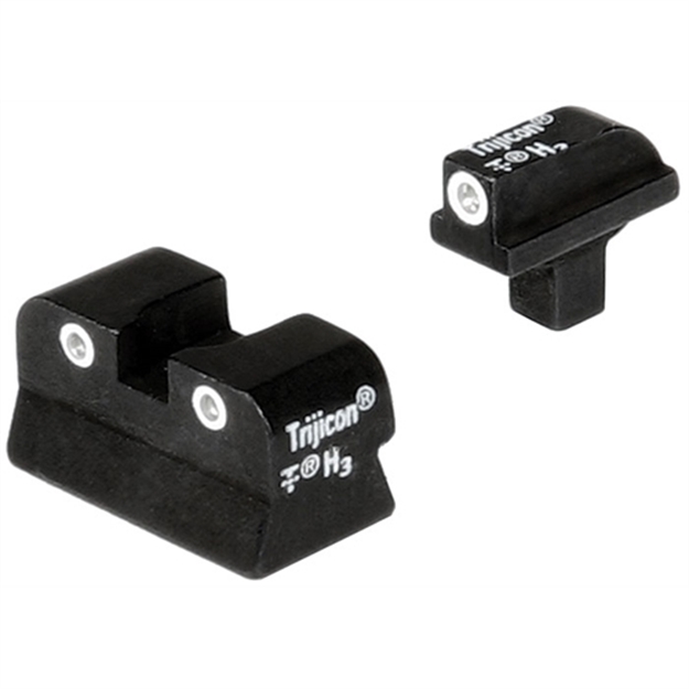 Picture of Trijicon 600138 Bright & Tough Night Sights  Green/Tritium White Outline Front Sight-Green/Tritium White Outline Rear Sight Colt 1911 0.125 Tang CA01 719307200029