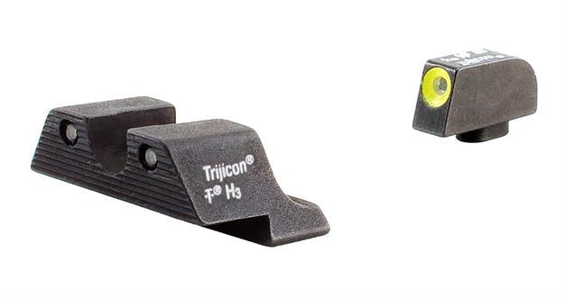 Picture of Trijicon 600540 HD Night Sights  Green/Tritium Yellow Outline Front Sight-Green Tritium Black Outline Rear Sight Glock Glock 17/17L/19 Standard Frame GL101Y 719307209640