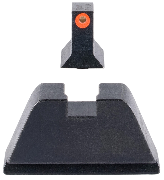 Picture of  Trijicon Gl201c601138 Suppressor/Optic Height Sights  Green/Tritium Orange Outline Front Sight-Black/Blank Rear Sight Glock 17/17L/19/22 Standard Frame