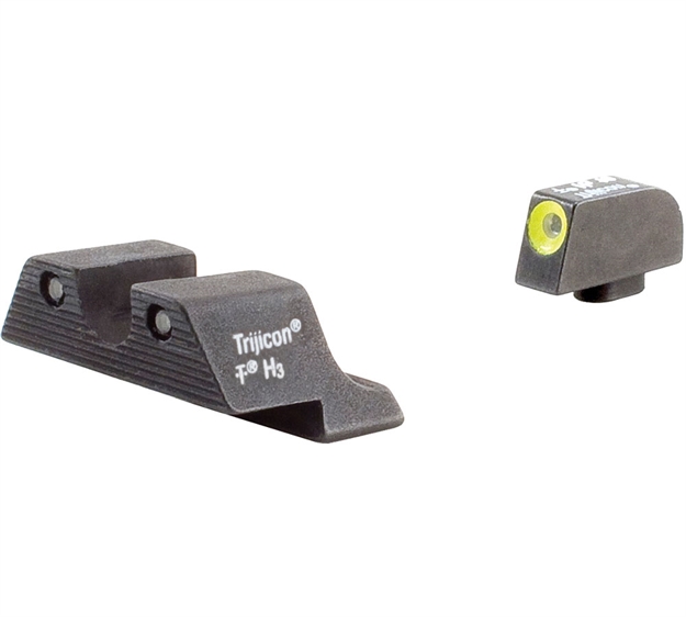 Picture of Trijicon 600545 HD Night Sights  Green/Tritium Yellow Outline Front Sight-Green Tritium Black Outline Rear Sight Glock 20/21 Large Frame GL104Y