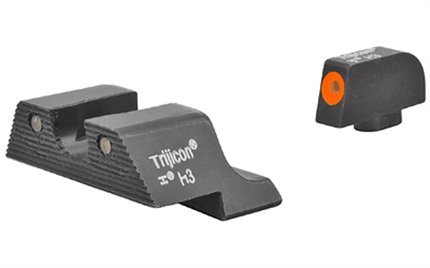 Picture of Trijicon 600836 HD XR Night Sights  Green/Tritium Orange Outline Front Sight-Green Tritium Black Outline Rear Sight Glock 17/17L/19/22 Standard Frame GL601-C-600836 719307213876