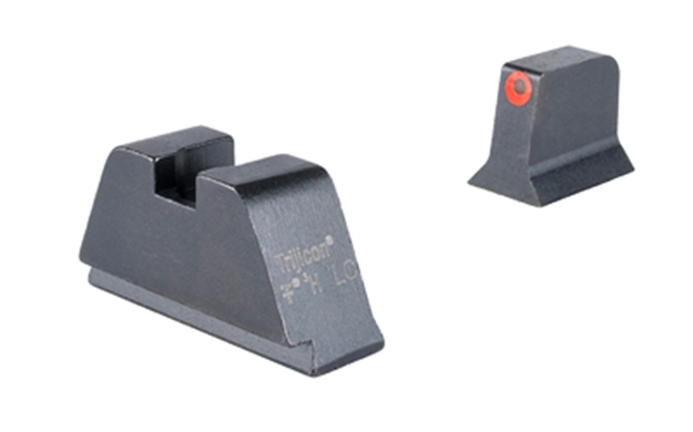 Picture of  Trijicon Gl201c601138 Suppressor/Optic Height Sights  Green/Tritium Orange Outline Front Sight-Black/Blank Rear Sight Glock 17/17L/19/22 Standard Frame 719307620643