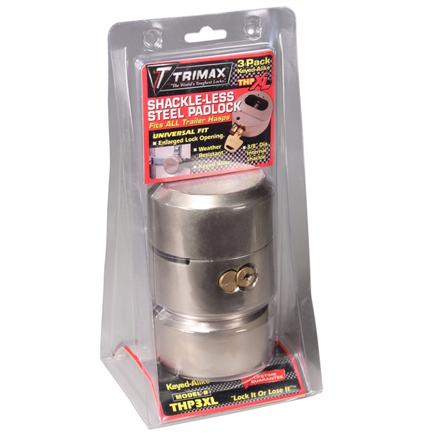 Picture of Trimax Thp3xl Hockey-Puck Shackle Trailer Door Lock-3 Pack