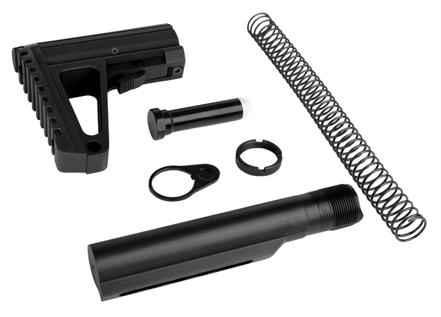 Picture of Trinity Force Wtal02b Defender L2 Stock Kit Ar-15 Aluminum/Steel Black Hard Coat Anodized
