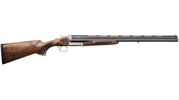 Picture of  Charles Daly 930078 Triple Crown  12 Gauge 3+1 3" 28" Vent Rib Blued Tripled Barrel, Silver Finished Steel Receiver, Oiled Walnut Fixed Checkered Stock, Includes 5 Chokes 053670717428