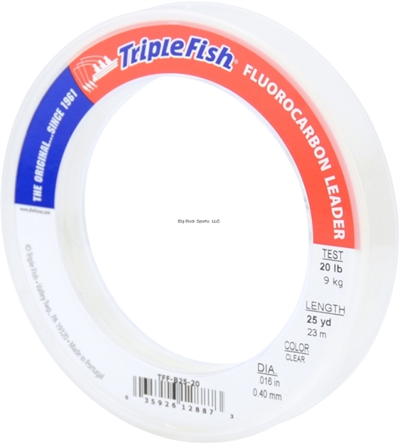 Picture of Triple Fish Fluorocarbon Leader, 20 LB (9.1 Kg) Test, 0.016 IN (0.40 Mm) Dia, Clear, 25 YD (23 M)