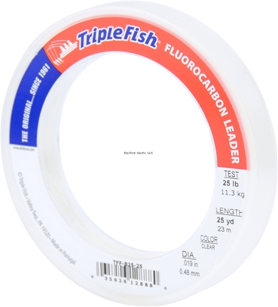 Picture of Triple Fish Fluorocarbon Leader, 25 LB (11.3 Kg) Test, 0.019 IN (0.48 Mm) Dia, Clear, 25 YD (23 M)