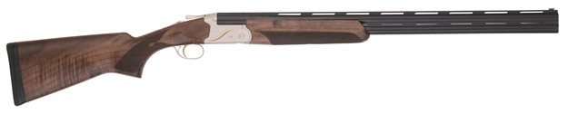 Picture of  Tristar 33140 Trinity II LT Full Size 12 Gauge Break Open 3" 2Rd 28" Black Over/Under Vent Rib Barrel, Engraved Silver Aluminum Receiver, Fixed Turkish Walnut Stock, Right Hand 713780331409