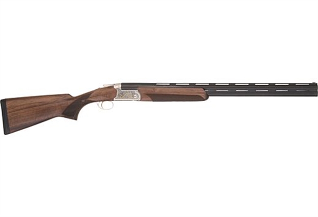 Picture of  Tristar 33134 Trinity II Full Size 20 Gauge Break Open 3" 2Rd 28" Black Over/Under Vent Rib Barrel, Acid Etched W/24K Gold Inlay Stainless Steel Receiver, Fixed Turkish Walnut Stock, Right Hand 713780331348