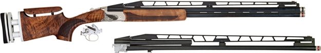 Picture of  Tristar 35420 Tt-15A Deluxe Double Combo 12 Gauge 3" 32" 2Rd, 3" 34" 1Rd Adjustable Rib Barrels Silver Rec Walnut Fixed With Adjustable Comb Stock Right Hand (Full Size) Includes 5 Extended Mobilchoke 713780354200