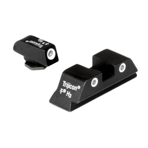 Picture of Trijicon 600227 Bright & Tough Night Sights  Green/Tritium White Outline Front Sight-Green/Tritium White Outline Rear Sight Glock 20/21 Large Frame GL04 719307200289