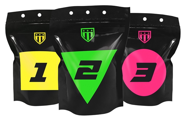 Picture of Triumph 010212021 Pop Pack Splatter Targets 12 Pack Green/Magenta/Yellow 5" H X 3.5" W X 1.5" D