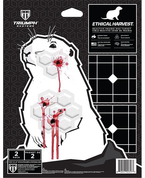Picture of Triumph Systems 0308-12-011 Ethical Harvest Reactive Target Prairie Dog Hanging Corrugate Target 11"H X 8.5"W 2 Pack