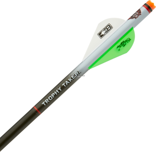 Picture of Trophy Taker Trophy T Shrink Fletch - White Tube / 2 Neon Green & 1 White Blazer Vanes