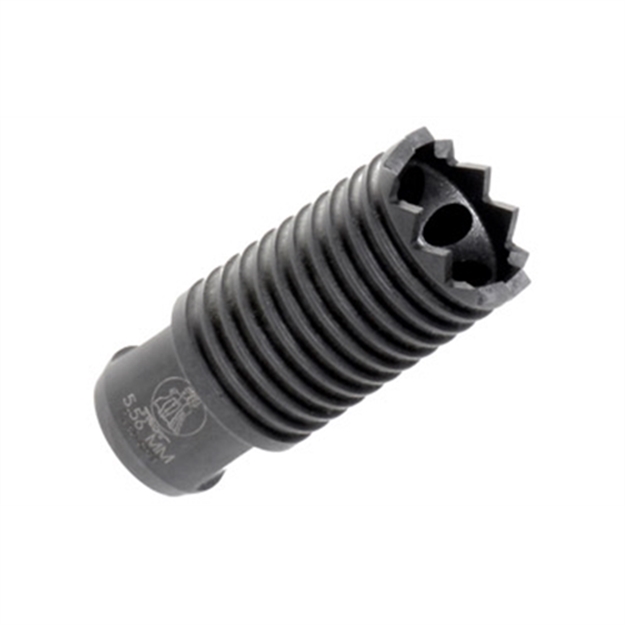 Picture of  Troy Ind Sbraclm06bt00 Claymore Muzzle Brake Black Steel With 5/8"-24 Tpi Threads & 2.25" Oal For 308 Win Ar-Platform