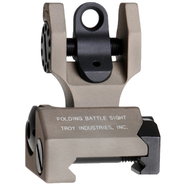 Picture of Troy Ind Ssigfbsroft00 Rear Folding Battlesight Round  Flat Dark Earth Folding For Ar-15 SSIG-FBS-R0FT-00 812699010716
