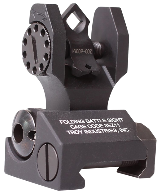 Picture of Troy Ind Ssigdoarfbt00 Rear Folding Battelesight Dioptic  Black Hardcoat Anodized For Ar-15 SSIG-DOA-RFBT-00 812699011232