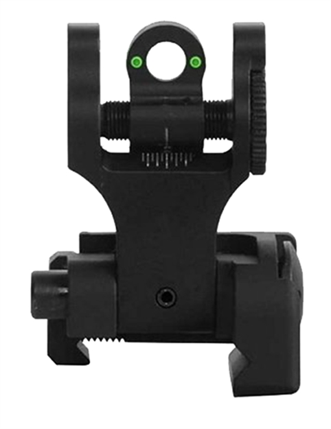 Picture of Troy Ind Ssigfbsrtbt00 Tritium Rear Folding Battlesight Round  Black Hardcoat Anodized For Ar-15 SSIG-FBS-RTBT-00 812699011034