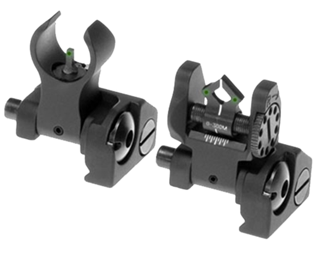 Picture of Troy Ind Ssigmcmstbt01 Tritium Micro Battlesight Set M4 Front & Dioptic Rear  Black Hardcoat Anodized MCMSTB01 812699014646