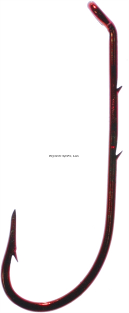 Picture of Tru-Turn Baitholder Hook, Size 10, Spear Point, 2 Sliced Shank, Non-Offset, Down Eye, Blood Red, 6 Per Pack
