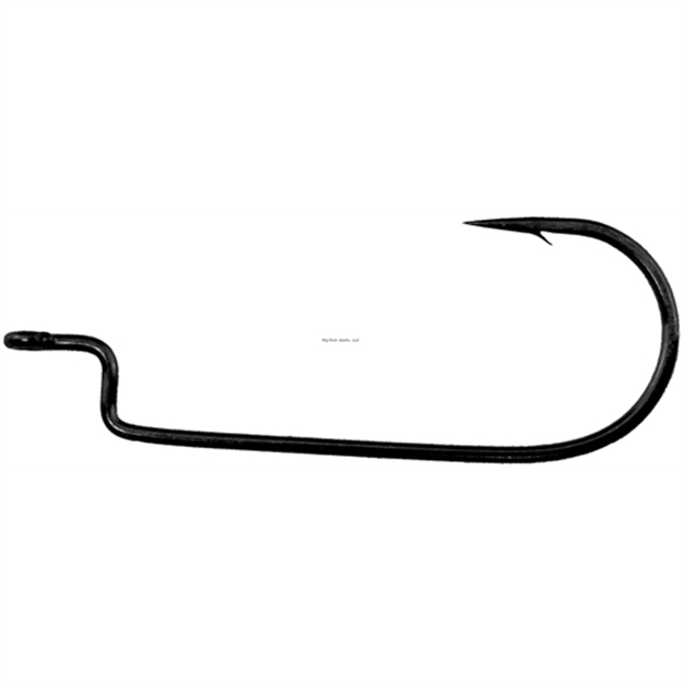 Picture of Daiichi Worm Hook, Size 5/0, Round Bend/Wide Gap, Offset, Black Nickel, 5 Per Pack