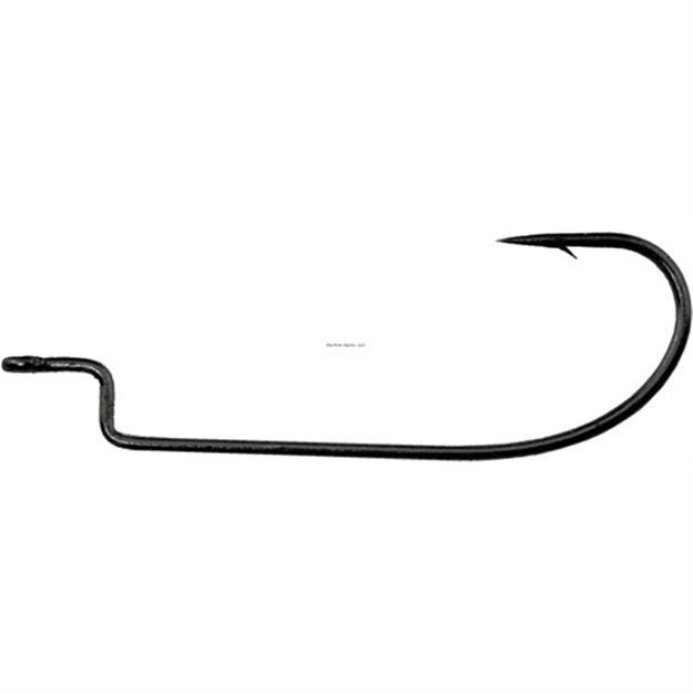 Picture of Daiichi Offset Worm Hook, Size 4/0, Needle Point, Light Wire, Ringed Eye, Black Nickel, 5 Per Pack