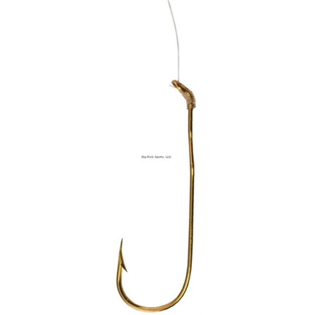 Picture of Tru-Turn Snelled Hook, Size 4, Aberdeen, Down Eye, 24Kt Gold, 5 Per Pack