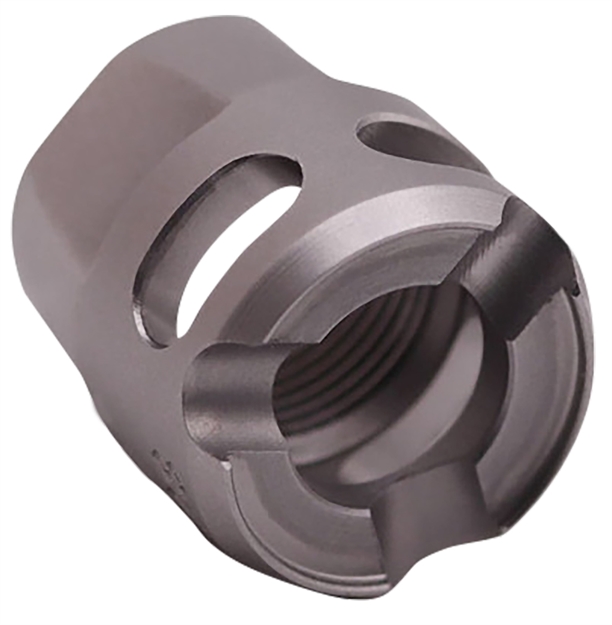 Picture of True Precision Inc Tpymicross Micro Compensator Y-Type Satin Stainless 416R Stainless Steel 1/2"X28 Threads 9Mm/380 Acp TP-YMICRO-SS 719104540915