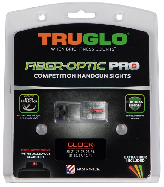 Picture of  Truglo Tg132g2 Fiber-Optic Pro  Red/Fiber Optic Front Sight-Black/Blank Rear Sight Glock 20/21 788130026311
