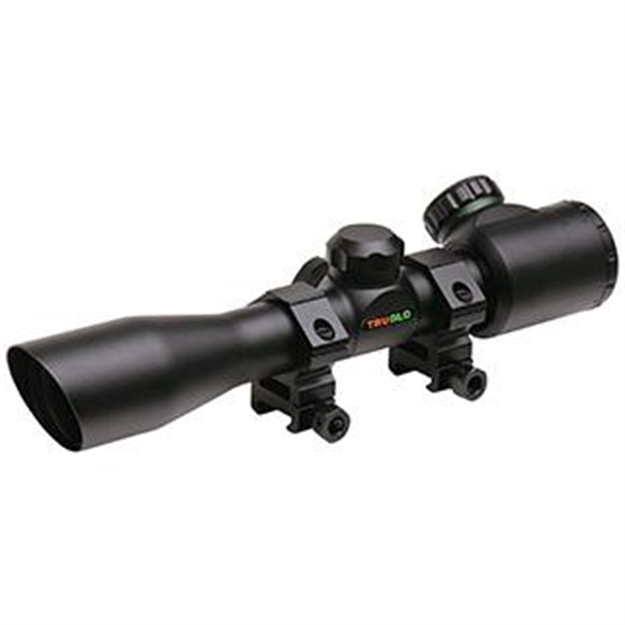 Picture of Truglo Dual Color Illuminated Reticle Crossbow Scope, 4X32mm, Black W/Weaver-Style Rings TG8504B3L