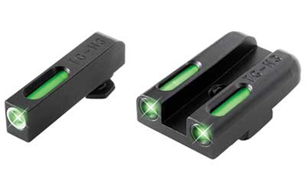 Picture of  Truglo Tg13gl3a Tfx  Green Fiber Optic/Tritium Front/ Green/Tritium/Fiber Optic Rear/ Black Nitride Fortress Frame, Compatible W/Most Glock Except Mos, Post Mount 788130019993