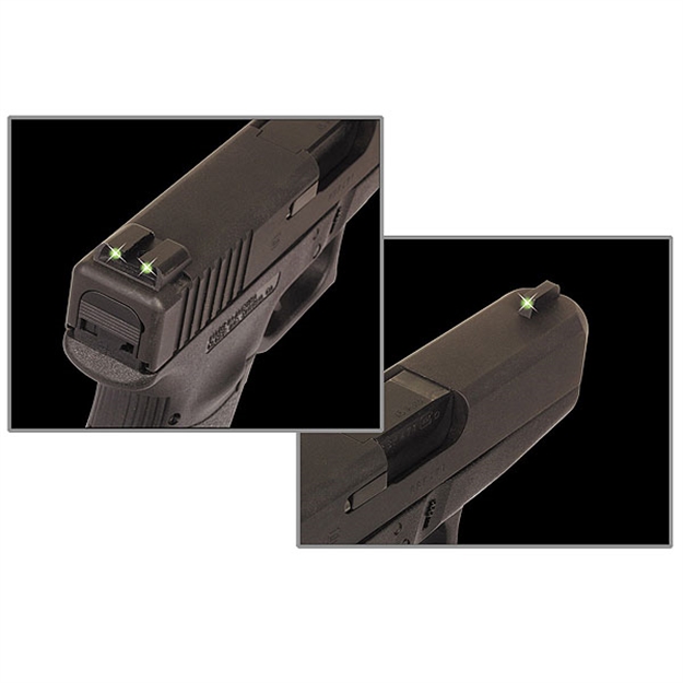 Picture of  Truglo Tg231g2 Tritium  Green Tritium Front & Rear/Black Nitride Fortress Frame, Compatible W/Most Glock Except Mos 45 Acp/10Mm Auto, Front Post/Rear Dovetail Mount 788130101926