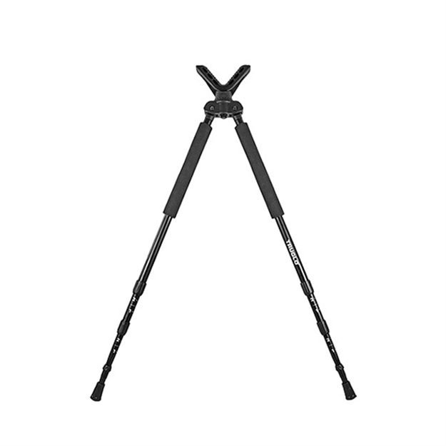 Picture of  Truglo Tg8920xb Solid-Shot  Bipod 21-40" Collapsible Black Aluminum, Rubberized V-Brace, Twist Lock Adjustable Legs, Includes Carry Case W/Shoulder Strap
