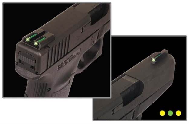 Picture of Truglo Tfo Tritium/Fiber-Optic Day/Night Handgun Sights, Grn/Yel, S&W M&P (Incl Shield & .22,Ex .22 Comp),Sd9,Sd40 (Ex Ve) TG131MPTY