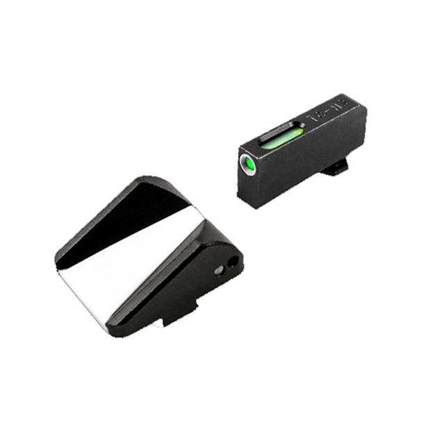 Picture of  Truglo Tg13glfst Tfx  White Fiber Optic, Tritium Front/ White Stripe Rear/Black Nitride Fortress Frame, Compatible W/Most Glock Except Mos, Front Post/Rear Dovetail Mount