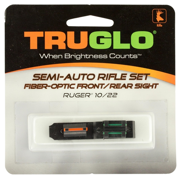 Picture of  Truglo Tg111w Ruger 10/22 Fiber Optic Sight Set  Black Red Front, Green Rear For Ruger 10/22 (Except Takedown) 788130061756