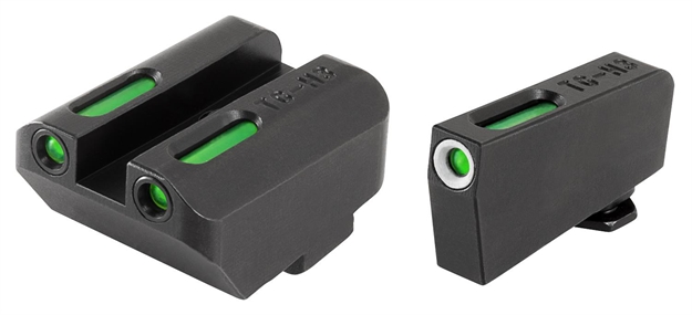 Picture of  Truglo Tg13gl4a Tfx  Low Suppressor Height Black Green Tritium & Fiber Optic White Outline Front Sight Green Tritium & Fiber Optic Rear Sight Compatible With Glock (Excludes Mos)