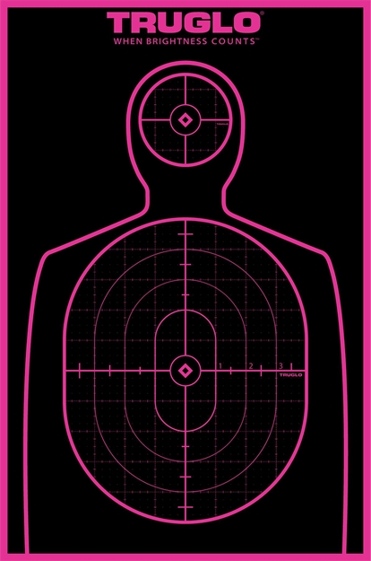 Picture of  Truglo Tg13p6 Tru-See Handgun Target Self-Adhesive Heavy Paper Black/Pink 12"X18" Silhouette 6 Pack