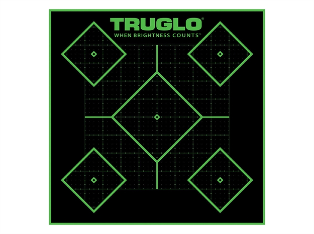 Picture of Truglo Tg14a25bb Tru-See 5- Diamond Target Self-Adhesive Heavy Paper Black/Green 12"X12" 25 Pack TG-TG14A25