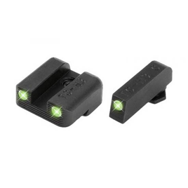 Picture of  Truglo Tg231g1aw Tritium Pro  White Outline Tritium Front/Green Tritium Rear/Black Nitride Fortress Frame,Compatible W/Glock 42/43/43X/48 Except Mos, Front Post/Rear Dovetail Mount 788130023785
