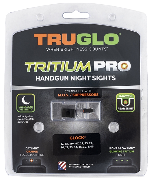 Picture of  Truglo Tg231g1mc Tritium Pro  Black | Green Tritium Orange Outline Front Sight Green Tritium Rear Sight