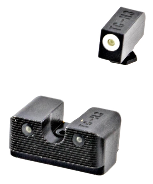 Picture of  Truglo Tg231g2w Tritium Pro  High, White Outline Tritium Front/ Green Tritium Rear/Black Nitride Fortress Frame, Compatible W/Most Glock Except Mos, Front Post/Rear Dovetail Mount