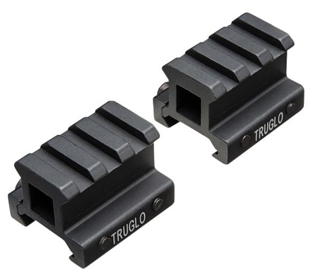 Picture of Truglo Picatinny-Style Riser Mount, 3/4" H, 2-Piece, Cnc Aluminum, Black TG8982B