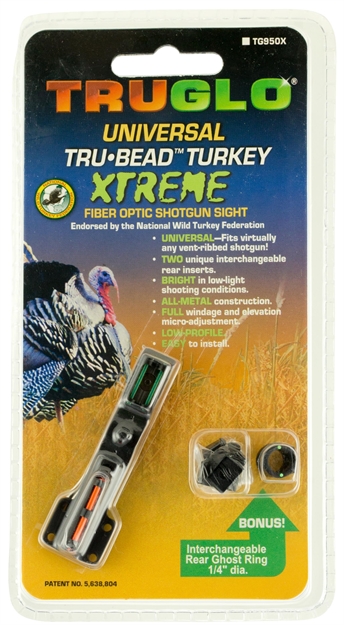 Picture of  Truglo Tg950x Tru-Bead  Universal Shotgun W/Ghost Ring Red/Green Fiber Optic Black 788130010693