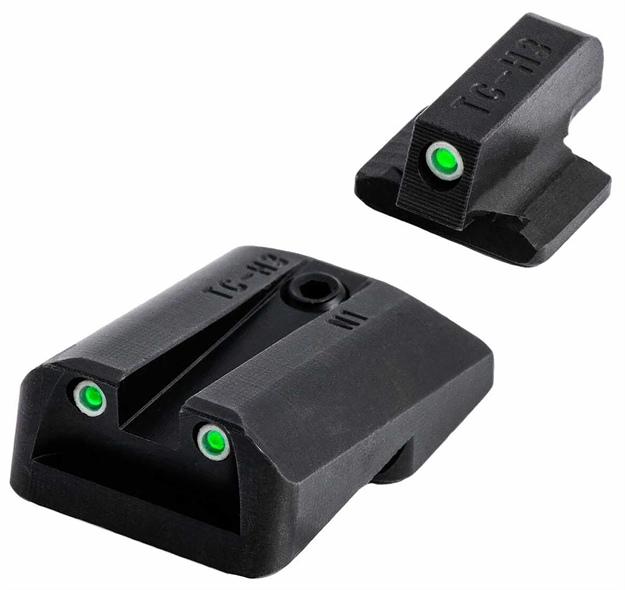 Picture of  Truglo Tgtg231n4w Tritium Pro  Green Tritium Front & Rear/ Black Nitride Fortress Frame, Fits 1911 3" Officer & 4.25", Front Sight Dovetail/Rear Sight Dovetail Mount