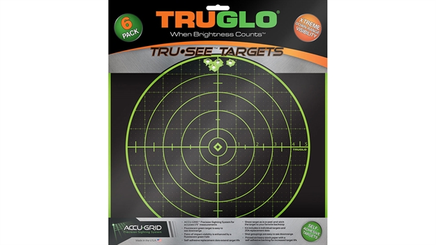 Picture of  Truglo Tg10a6 Tru-See Grid Self-Adhesive Heavy Paper Black/Green 12"X12" Bullseye 6 Pack