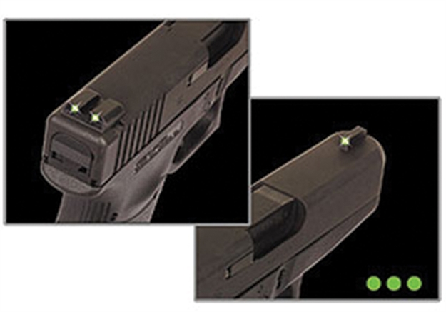 Picture of  Truglo Tg231g2 Tritium  Green Tritium Front & Rear/Black Nitride Fortress Frame, Compatible W/Most Glock Except Mos 45 Acp/10Mm Auto, Front Post/Rear Dovetail Mount