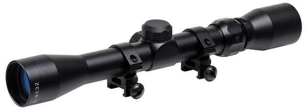 Picture of Truglo Tg-853932B Trushot  Black Anodized 3-9X32mm 1" Tube Duplex Reticle W/Rings 3/8" Dovetail TG853932B