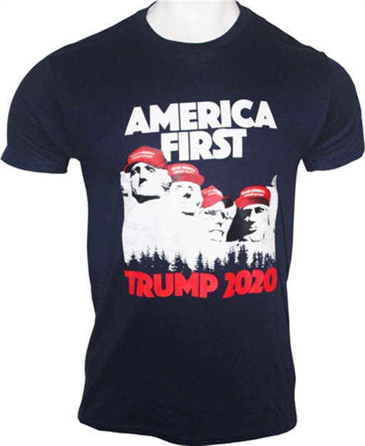 Picture of Trump  Men's T-Shirt  America First Large Navy Blue