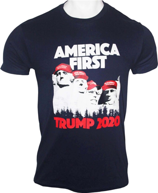 Picture of Trump  Men's T-Shirt  America First Small Navy Blue